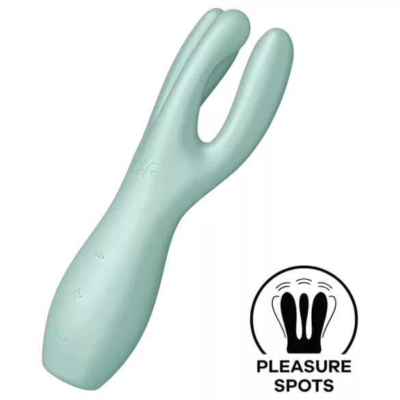 Satisfyer Threesome 3 - akupärnaga kliitorivibraator (piparmünt)