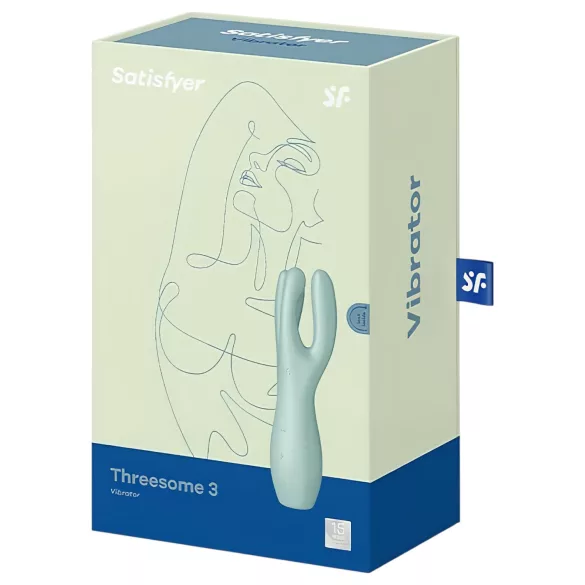 Satisfyer Threesome 3 - akupärnaga kliitorivibraator (piparmünt)