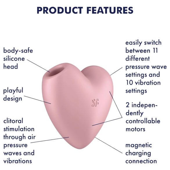 Satisfyer Cutie Heart - kliitorivibraator õhulainetega - roosa, laetav