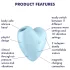Satisfyer Cutie Heart - aku kliitoristimulaator õhulainetega - sinine