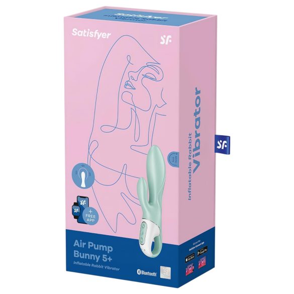 Satisfyer Air Pump Bunny 5 - imemisfunktsiooniga vibraator - münt roheline