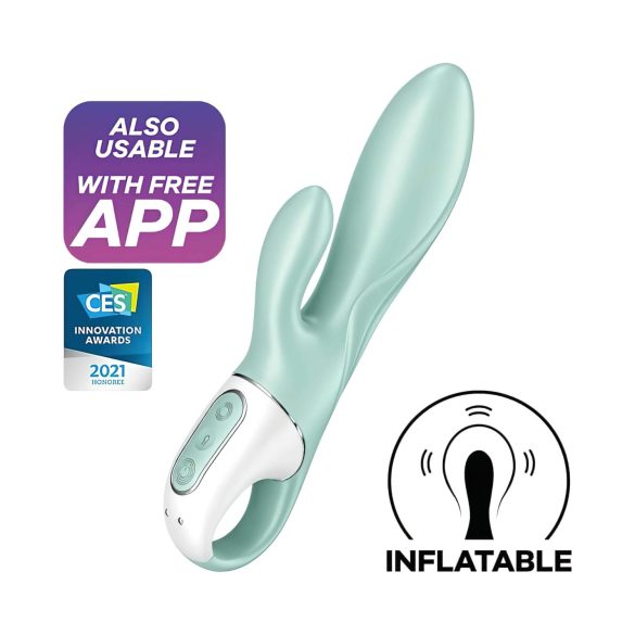 Satisfyer Air Pump Bunny 5 - imemisfunktsiooniga vibraator - münt roheline