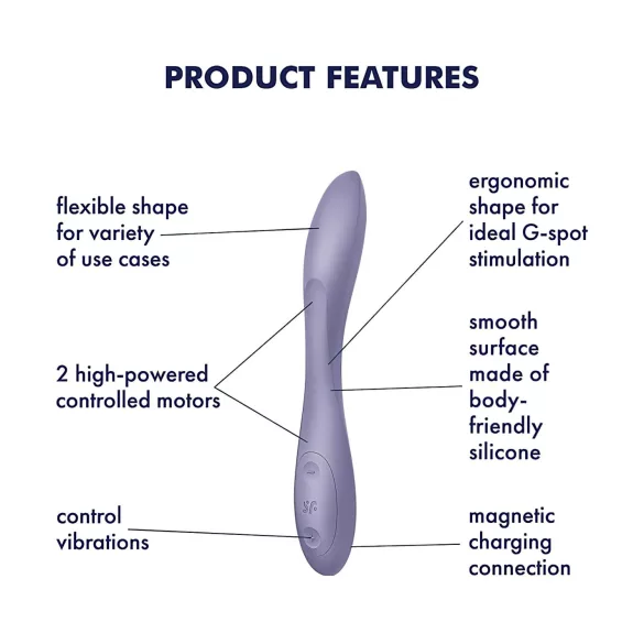 Satisfyer - G-punkti vibraator - painduv, akuga, veekindel - lilla