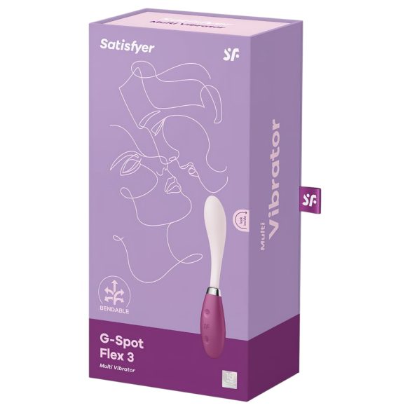 Satisfyer G-Spot Flex 3 - akuga G-punkti vibraator - roosa-punane