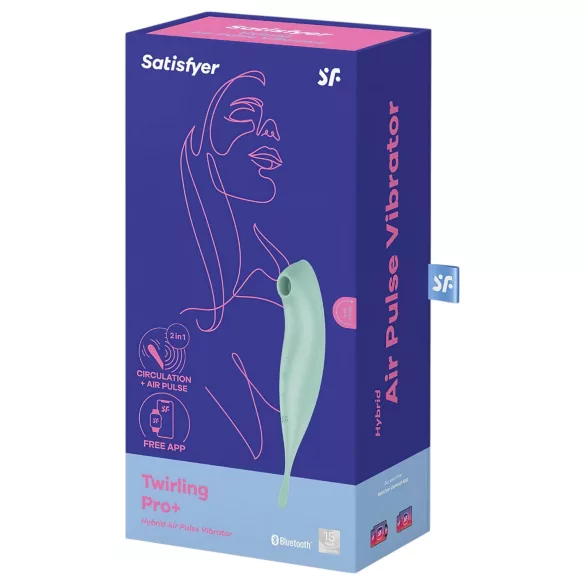 Satisfyer Twirling Pro - rakendusega juhitav kliitorivibraator (mündiroheline)