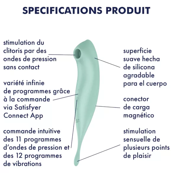 Satisfyer Twirling Pro - rakendusega juhitav kliitorivibraator (mündiroheline)