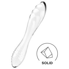   Satisfyer Dazzling Crystal 1 - kaheotsaline klaasist dildo - läbipaistev