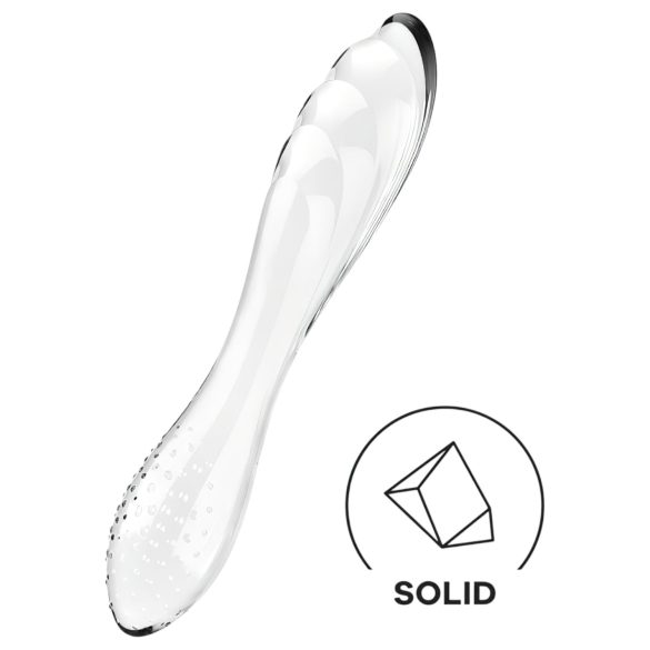 Satisfyer Dazzling Crystal 1 - kahekordne klaasdildo (läbipaistev)