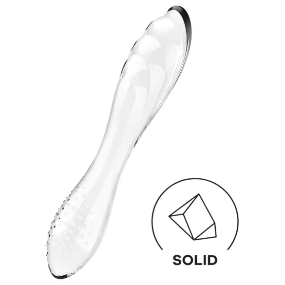 Satisfyer Dazzling Crystal 1 - kaheotsaline klaasist dildo - läbipaistev