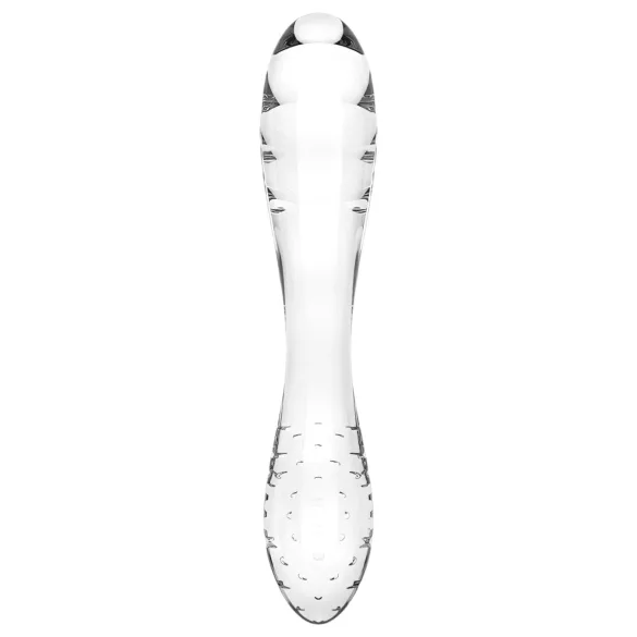 Satisfyer Dazzling Crystal 1 - kaheotsaline klaasist dildo - läbipaistev