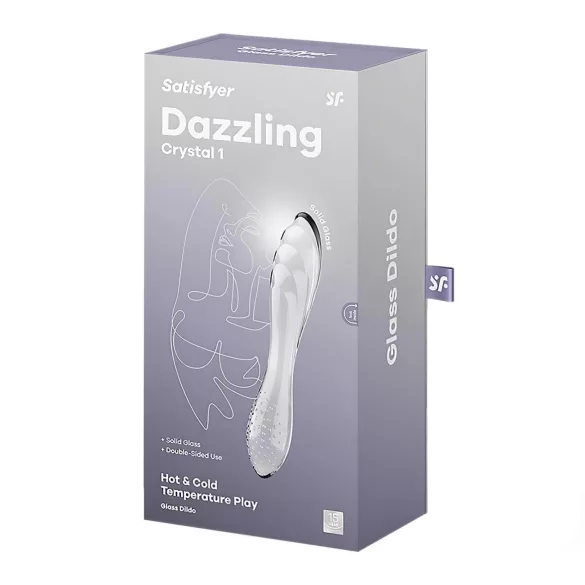 Satisfyer Dazzling Crystal 1 - kaheotsaline klaasist dildo - läbipaistev