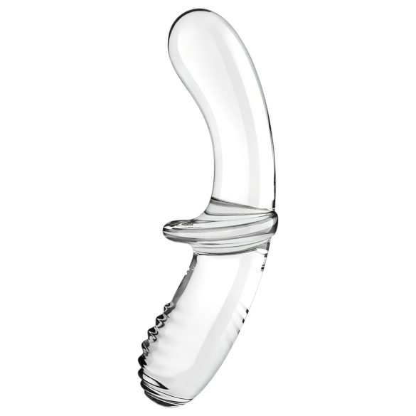 Satisfyer Double Crystal - kahepoolne klaasist dildo - läbipaistev