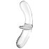Satisfyer Double Crystal - kahepoolne klaasist dildot (läbipaistev)