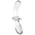 Satisfyer Double Crystal - kahepoolne klaasist dildo - läbipaistev
