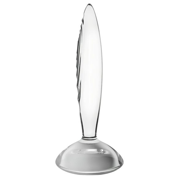 Satisfyer Sparkling Crystal - klaasist dildos - ribiline - läbipaistev