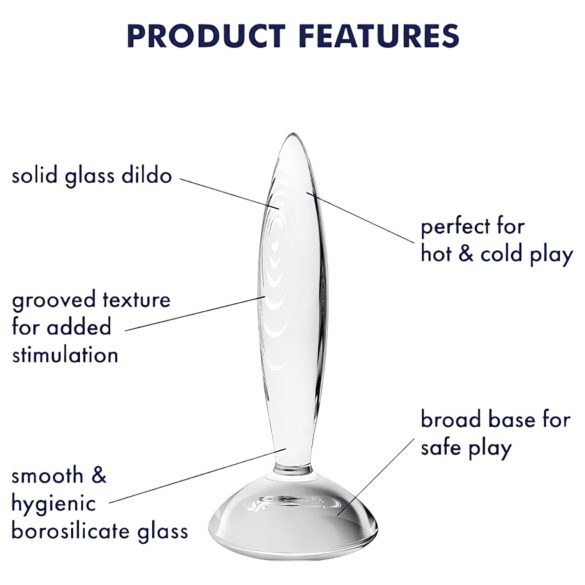 Satisfyer Sparkling Crystal - klaasist dildos - ribiline - läbipaistev
