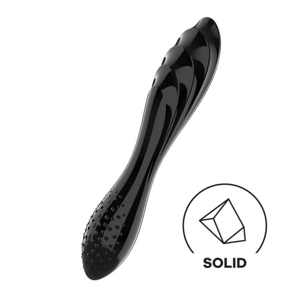 Satisfyer Dazzling Crystal 1 - kahepoolne klaasdildo (must)