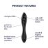 Satisfyer Dazzling Crystal 1 - kahepoolne klaasdildo (must)
