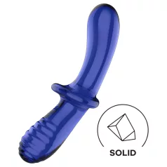   Satisfyer Double Crystal - kahepoolne klaasist dildo - sinine