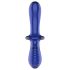Satisfyer Double Crystal - topeltklaasist dildote (sinine)