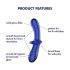 Satisfyer Double Crystal - topeltklaasist dildote (sinine)