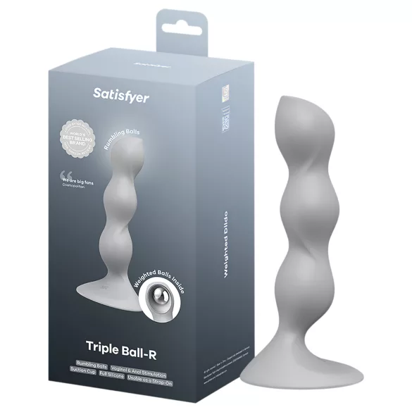 Satisfyer Triple Ball-R - pärlitega dildo - hall