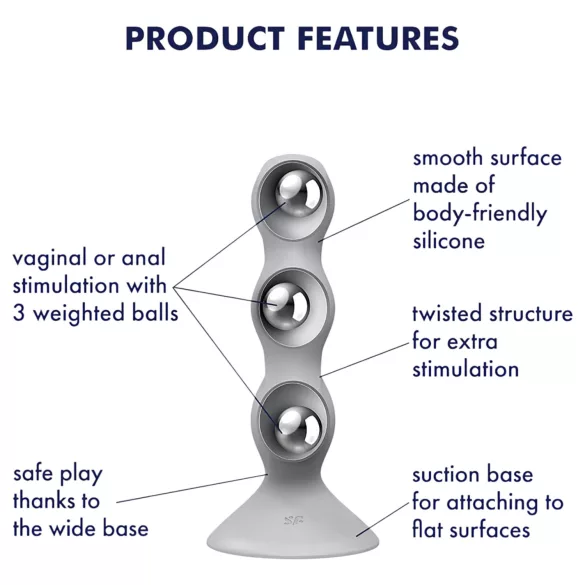 Satisfyer Triple Ball-R - pärlitega dildo - hall