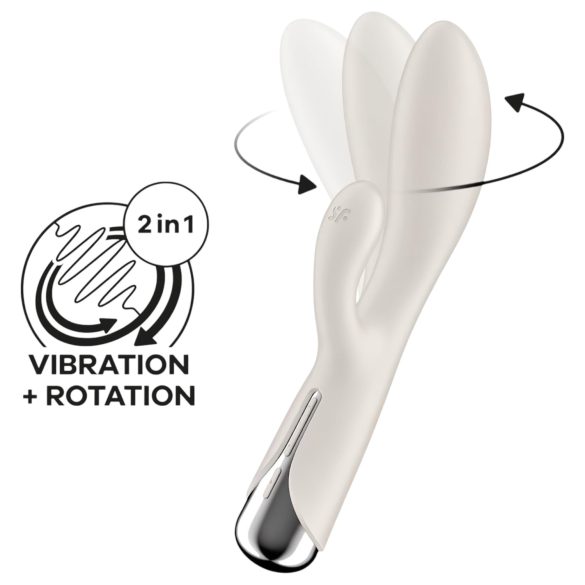 Satisfyer Spinning Rabbit 1 - pöörlev kliitorivibraator (beež)