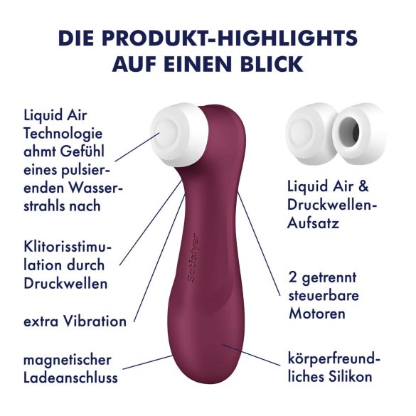 Satisfyer Pro 2 Gen3 - nutikas õhulaine kliimaksstimulaator - punane