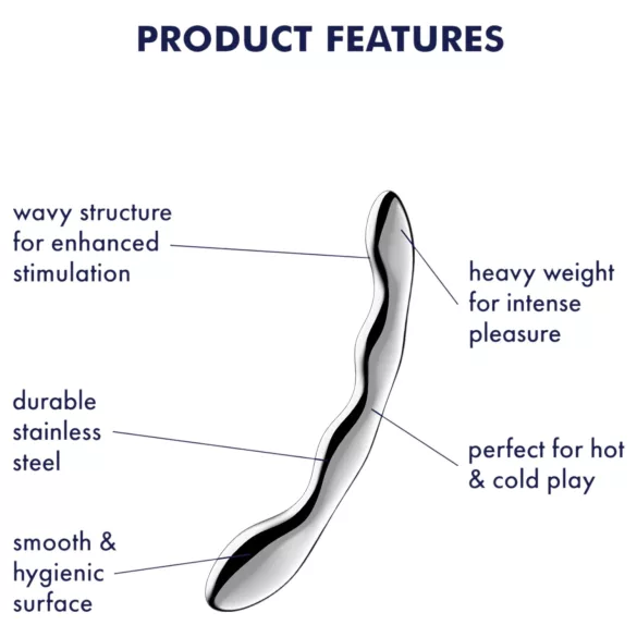 Satisfyer Cosmic Crest 2 - terasest dildo - laineline - hõbedane