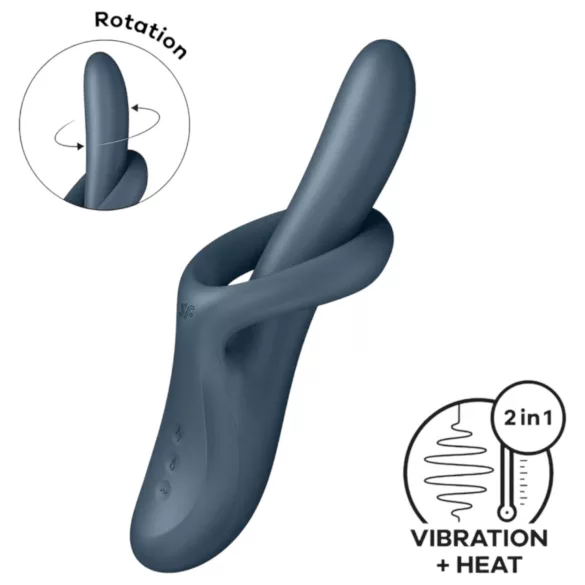 Satisfyer Heat Flex 4 - soojendusega kliitorivibraator käega - hall