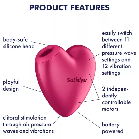 Satisfyer Cutie Heart - kliitoristimulaator õhulainetega - roosa