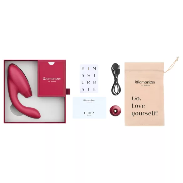 Womanizer Duo 2 - G-punkti ja kliitori stimulaator - punane