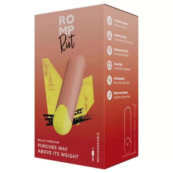 ROMP Riot - mini vibraator - kompaktne - oranž