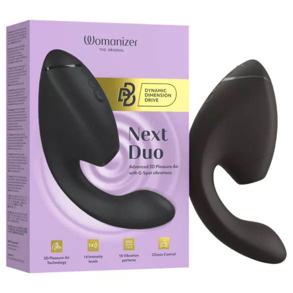 Womanizer Next Duo - G-punkti vibraator ja kliitoristimulaator - must
