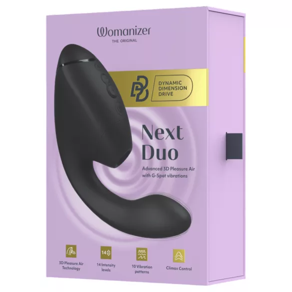 Womanizer Next Duo - G-punkti vibraator ja kliitoristimulaator - must