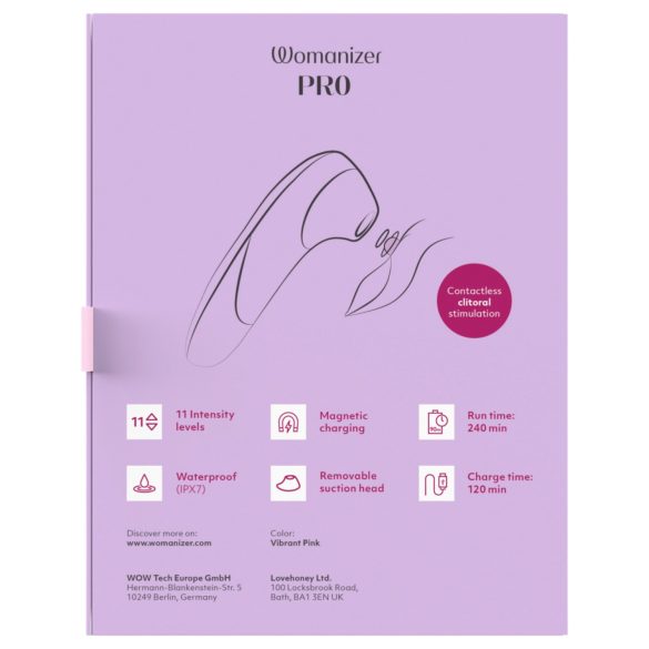 Womanizer Pro - kliitoristimulaator õhuimpulssidega - roosa
