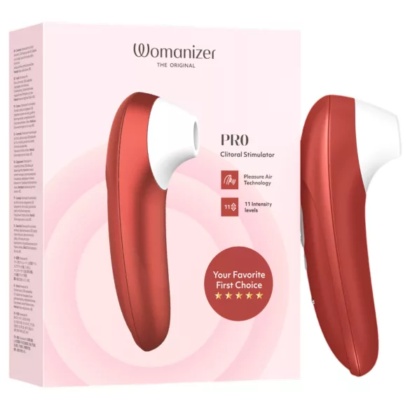 Womanizer Pro - õhulainetega kliimaksistimulaator (punane)
