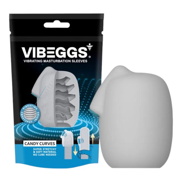 VIBEGGS Candy Curves - vibro munand masturbaator - valge