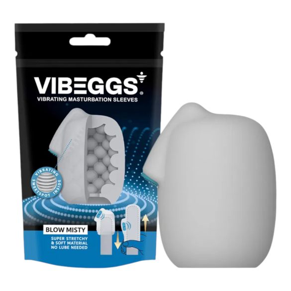 VIBEGGS Blow Misty - vibreeriv muna masturbaator (valge)