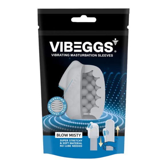 VIBEGGS Blow Misty - vibro munand masturbator - valge