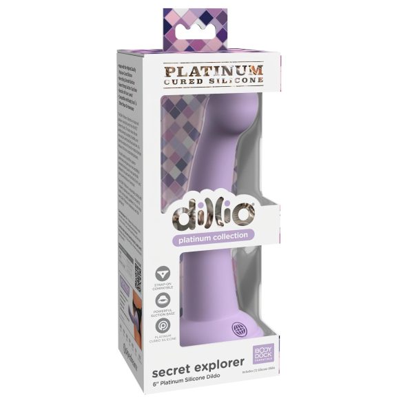 Dillio Salajane Avastaja - iminapp dildo (17cm) - lilla
