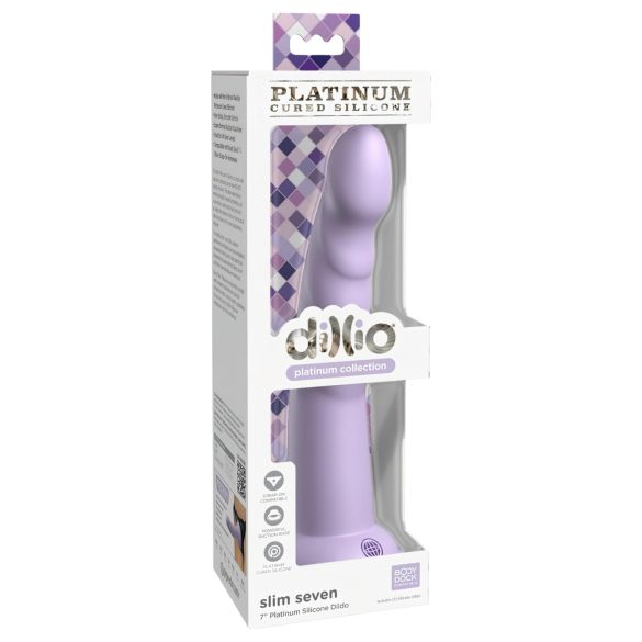 Dillio Slim Seven - imemokaga stimuleeriv dildo (20cm) - lilla
