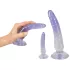 Crystal Clear - anaaltreener dildode komplekt - 3 tk läbipaistev-sinine