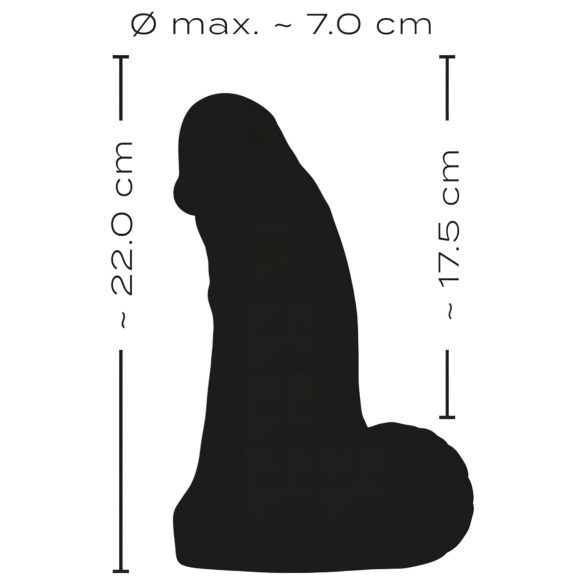 Realistixxx Real Giant - realistlik munanditega dildo - 22 cm - must