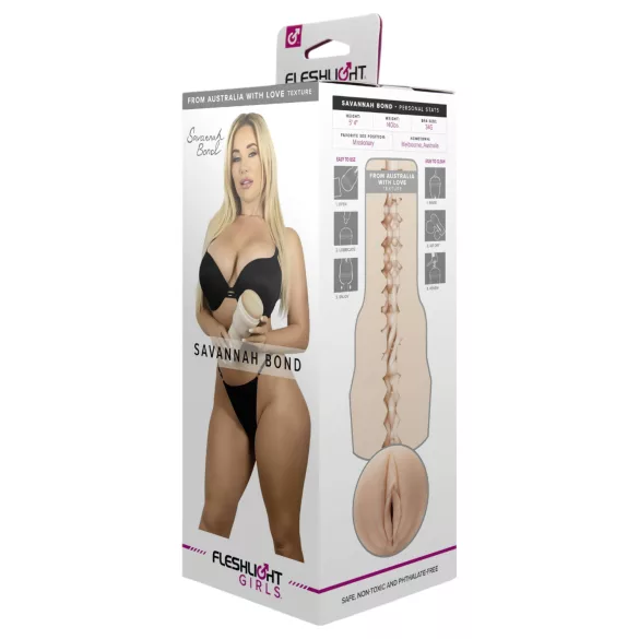 Fleshlight Savannah Bond - realistlik masturbaator - naturaalne värv