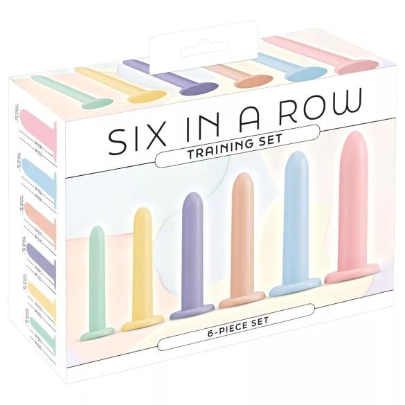 Six in a Row - dildotrenažöör komplekt - 6 tk - värviline