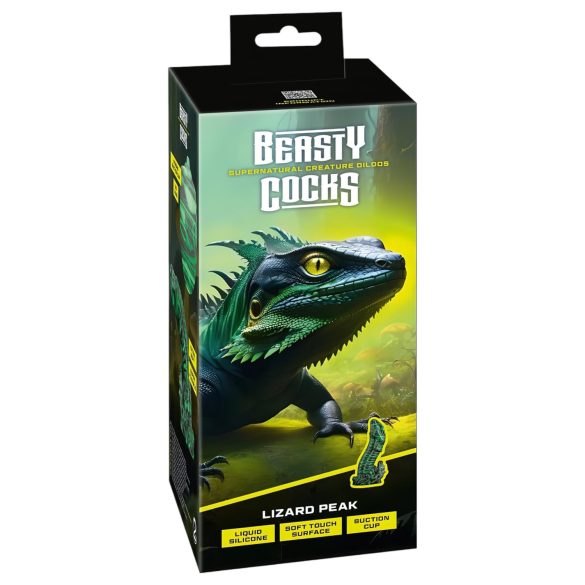 Beasty Cocks Lizard Peak - dildo - sisalikukujuline - roheline-must