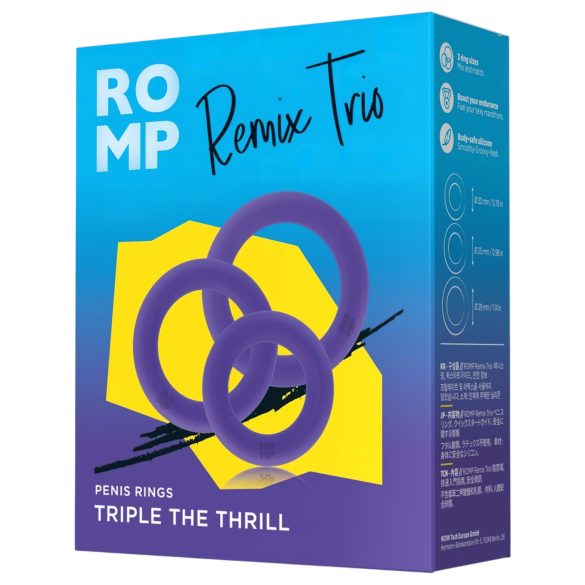 ROMP Remix Trio - peeniserõngaste komplekt - 3 tk - lilla