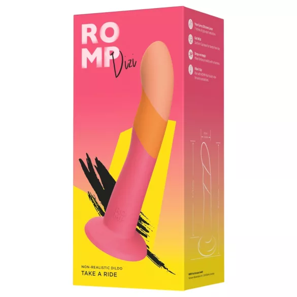 ROMP Dizi - silikoonist dildo - painduv - roosa-oranž